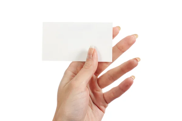 A női kéz kártya — Stock Fotó