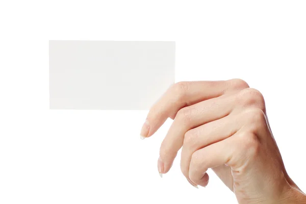 In the women 's hand card — Stock Photo, Image