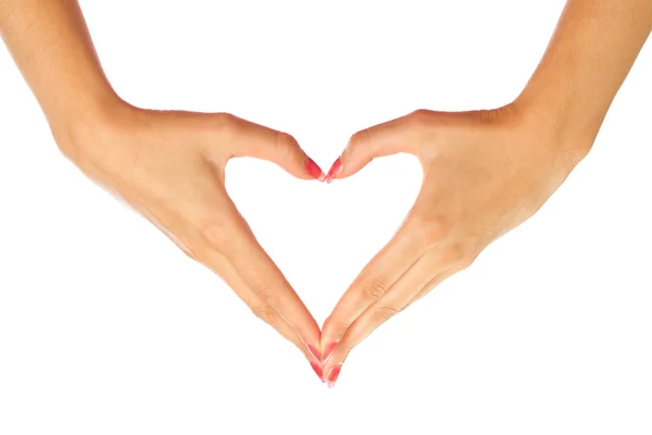 stock image The heart of a women's beautiful hands