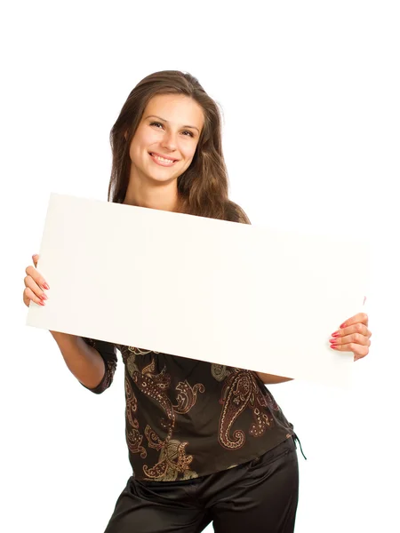 Una giovane ragazza con la carta in mano — Foto Stock