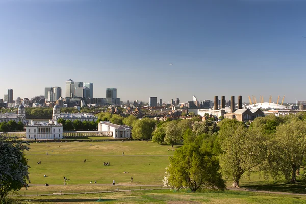 Panoramy Londynu od wzgórz w greenwich. — Zdjęcie stockowe