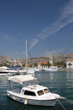 Trogir Hırvatistan, liman görünüm