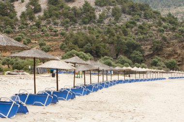 Ready for summer season, Livadi Beach - Thassos Island clipart