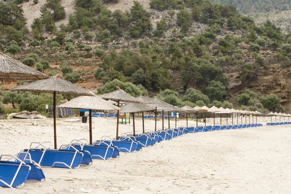 Bereit für die Sommersaison, livadi beach - thassos island — Stockfoto