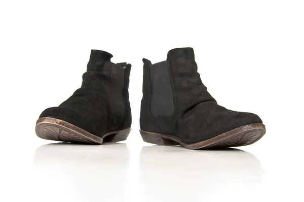 Zwarte leren laarzen — Stockfoto
