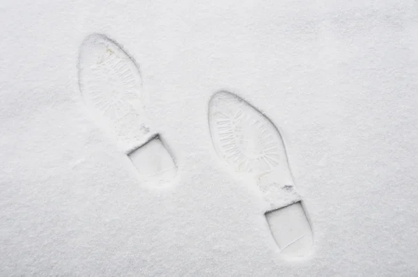 Impronta sulla neve — Foto Stock