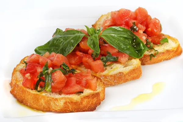 French toast with tomatoes — Stock Photo, Image