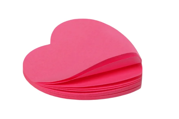 Paper for notes in the form of heart — Stock Photo, Image