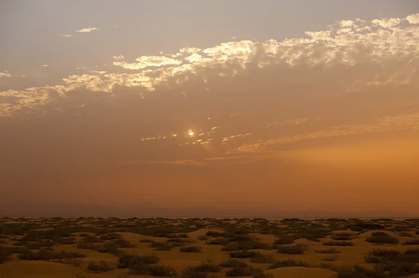 Sunset over a desert landscape — Stock Photo, Image