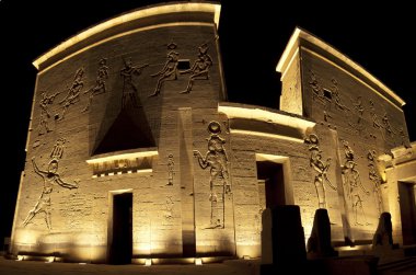 Entrance to the temple of Isis on Philae Island clipart