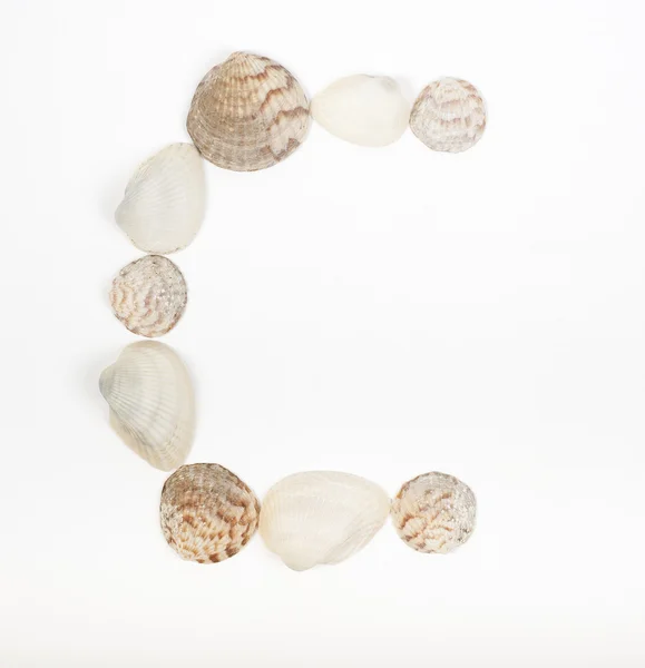 Alfabeto letra feita de conchas do mar Imagem De Stock