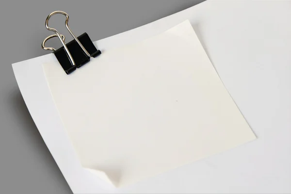 Sheet of white paper note with the crip — Stock Photo, Image