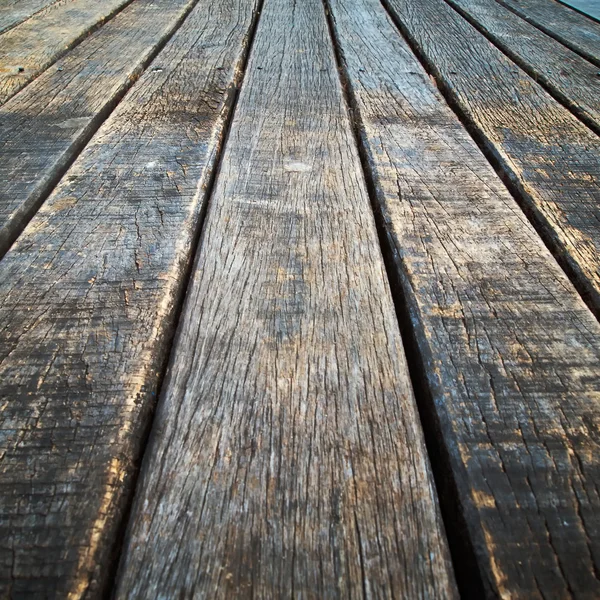 Perspectief oude houten vloer — Stockfoto
