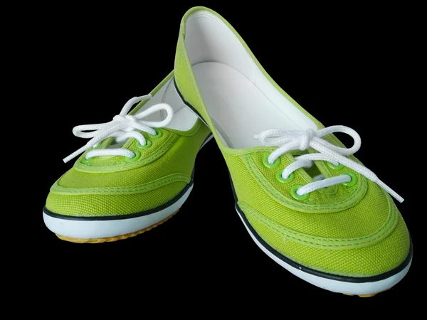 Light green fabric shoes — Stock Photo, Image