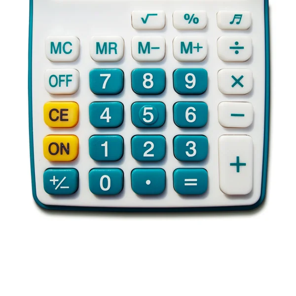 Calculadora blanca botón verde —  Fotos de Stock