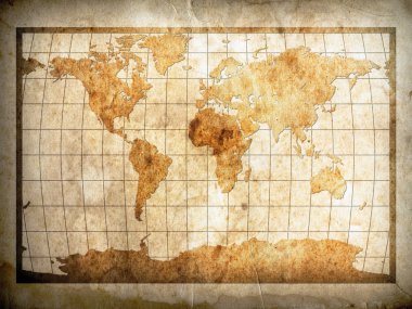 kağıt üzerinde Dünya Haritası