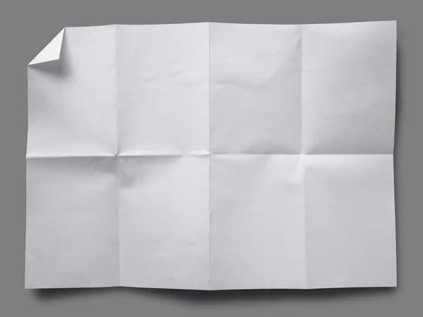 Volledige pagina wit papier gevouwen — Stockfoto