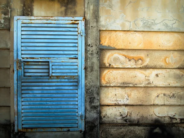 Old Blue steel door — Stock Photo, Image