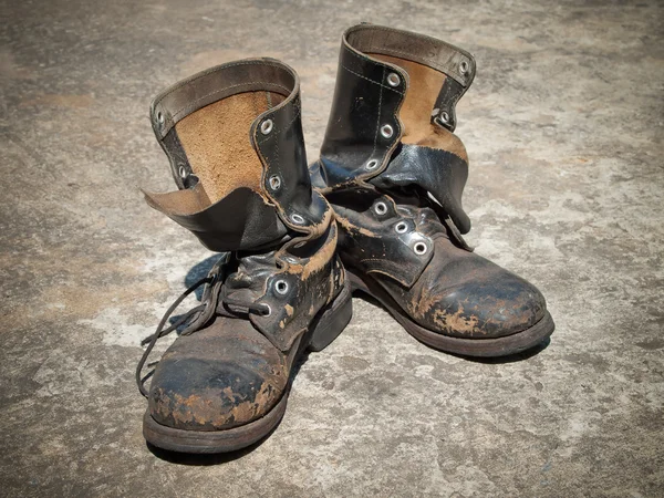 Old black top boot — Stock Photo, Image