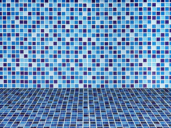 明るいブルーの陶磁器の壁および床 — ストック写真