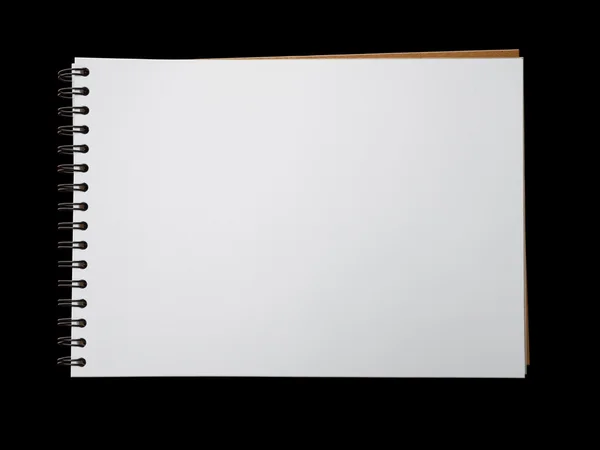 Cuaderno de notas de página blanca horizontal — Foto de Stock