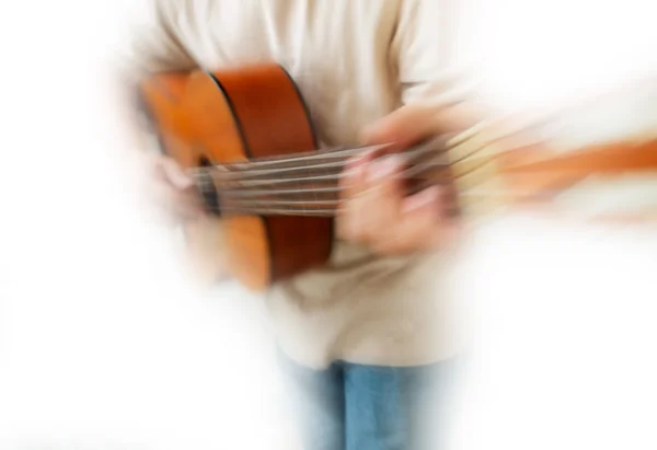 Zoom blur guitarrista — Fotografia de Stock