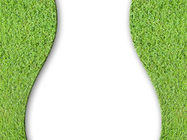 Bayan eğri ve yeşil çimen — Stok fotoğraf