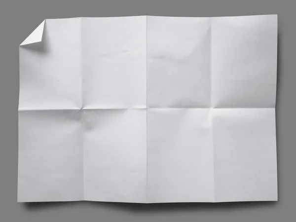 Ολοσέλιδες λευκό χαρτί διπλωμένο — Φωτογραφία Αρχείου
