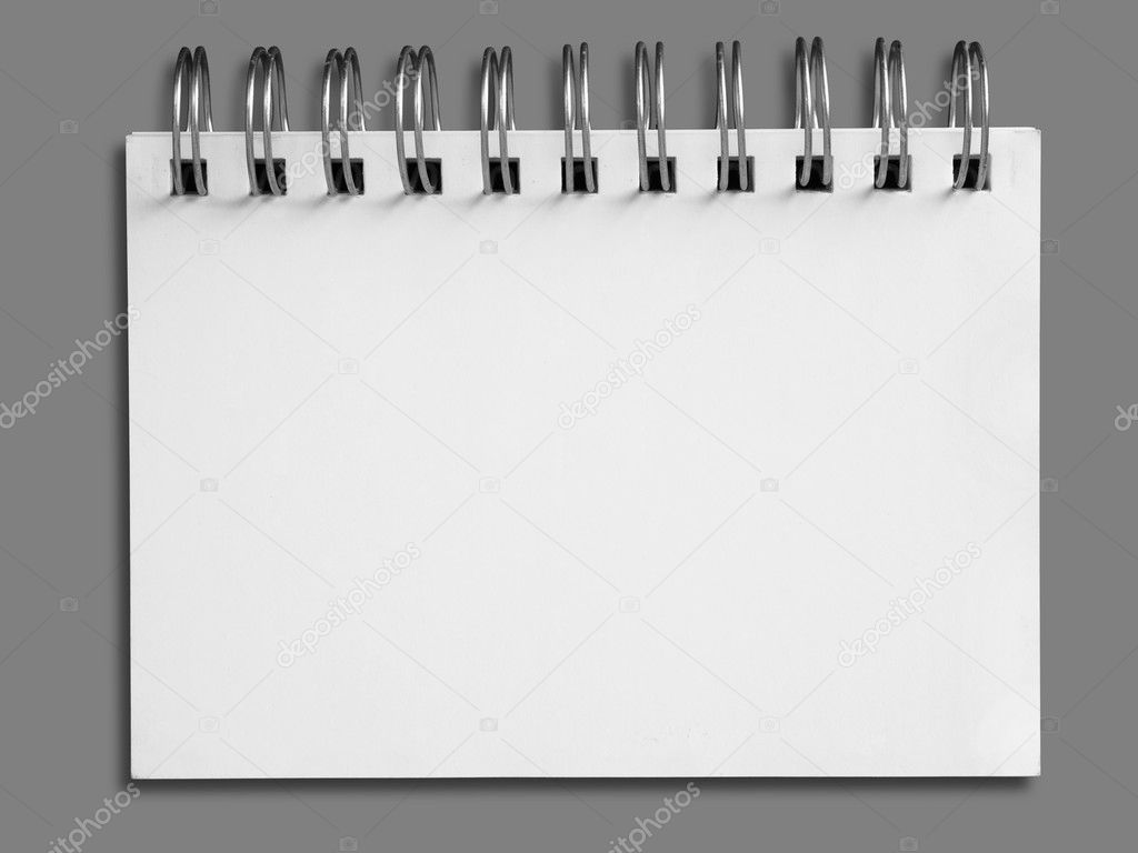 Blank one face white paper notebook horizontal