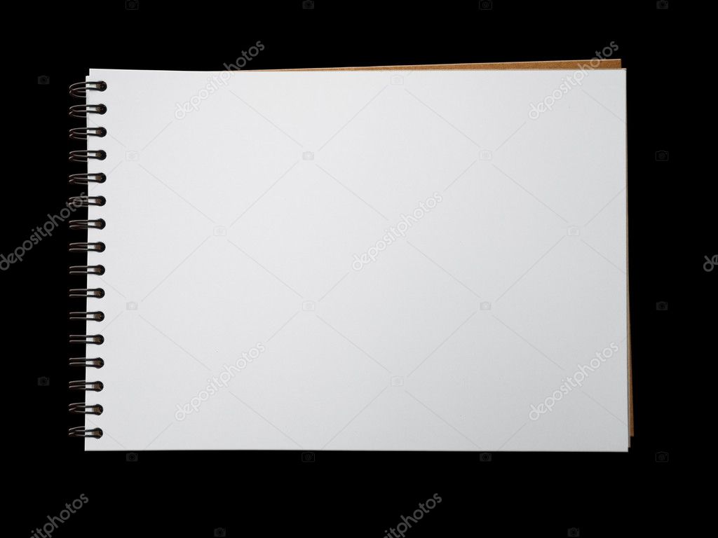 White page note book horizontal