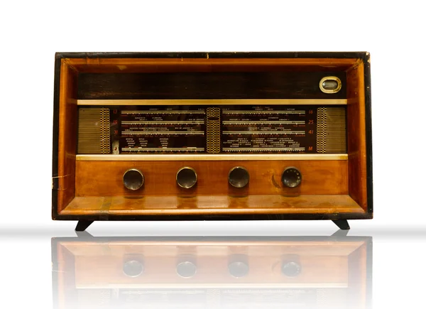 Rádio de madeira velha — Fotografia de Stock