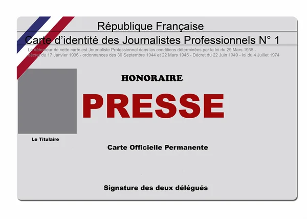 Journalist card — Stock Photo, Image