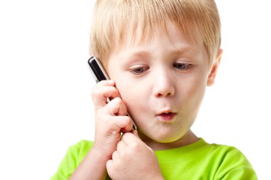 Boy calling clipart