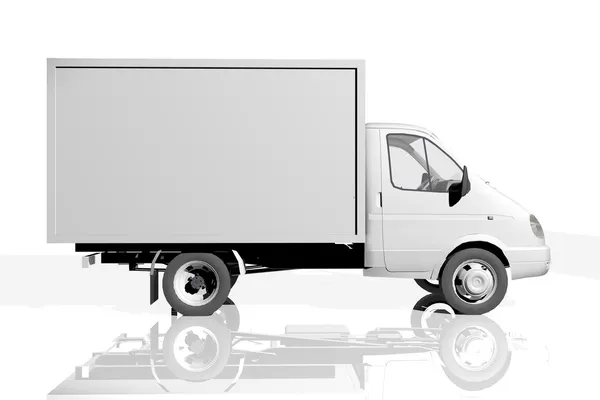 Delivery truck on white — Stok fotoğraf