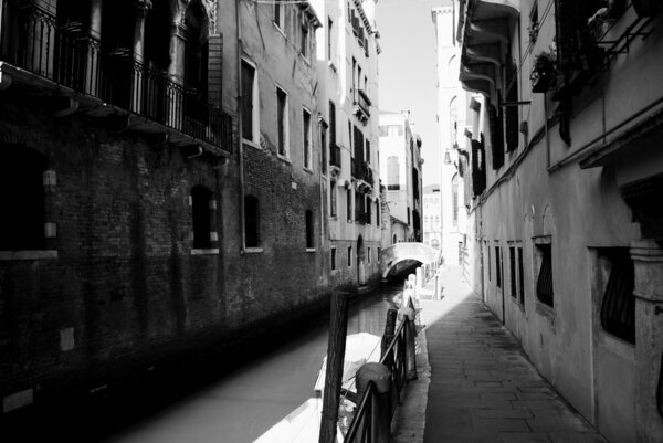 Romantic canal in center of Venice