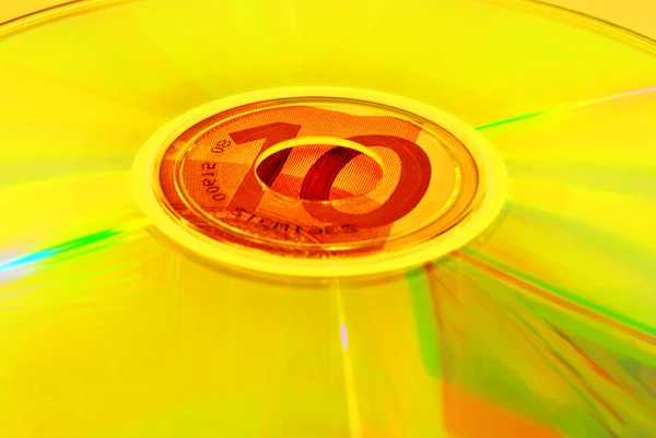 CD lemez és az euró — Stock Fotó