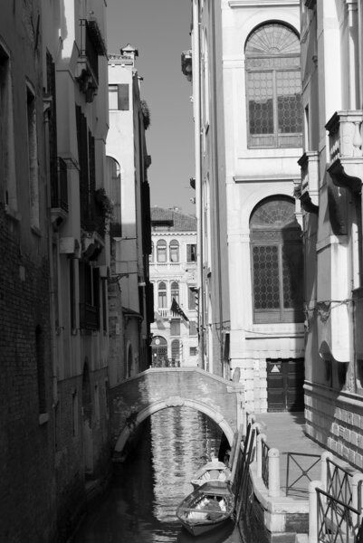 Romantic canal in center of Venice