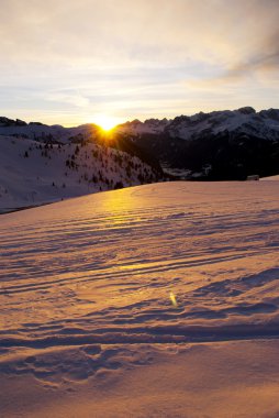 Alpine sunset clipart