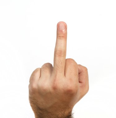Hand with middle finger in the air clipart