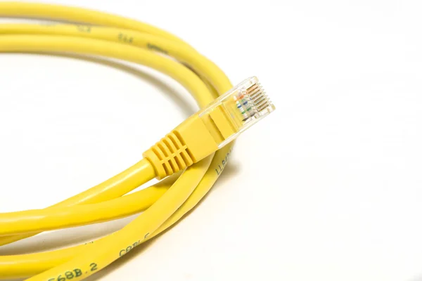 stock image Yellow network cable