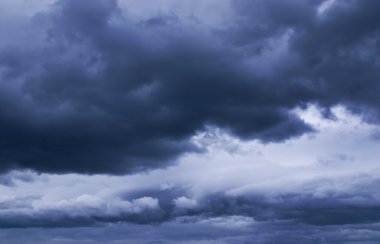 Heavy black stormy clouds clipart