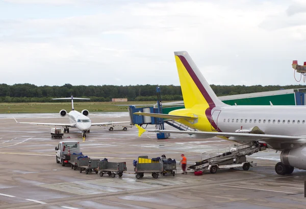 Portare i bagagli all'aereo — Foto Stock