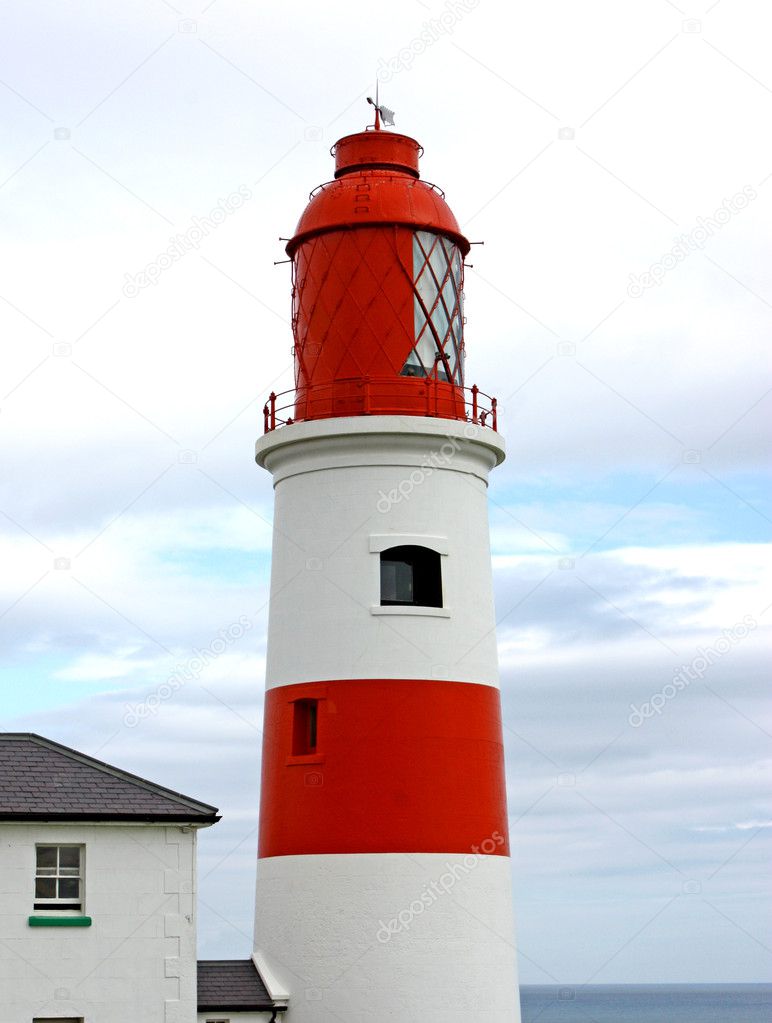 Red and White Lighthouse.