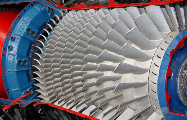 Jet Engine Turbine Blades. — Stock Photo, Image