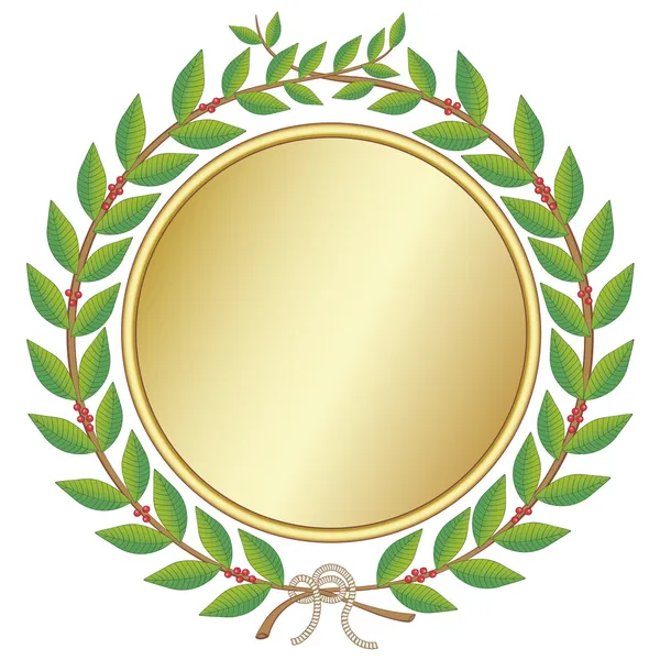 stock vector Laurel wreath with medal