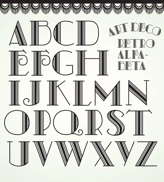 Art deco alfabesi — Stok Vektör