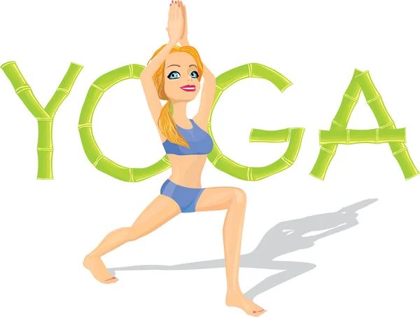 Yoga meisjes vector — Stockvector