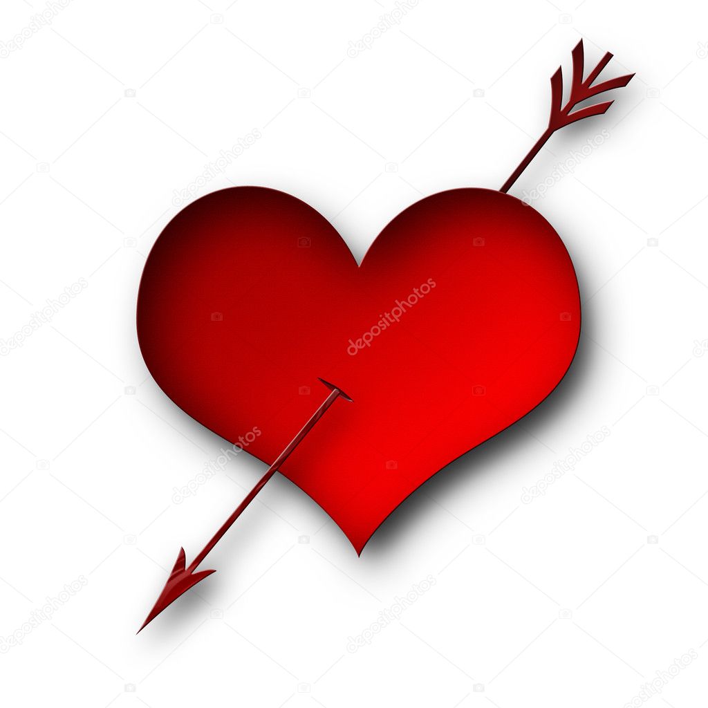 Arrow in the heart | Arrow in the heart — Stock Vector © fedoruk #5757464