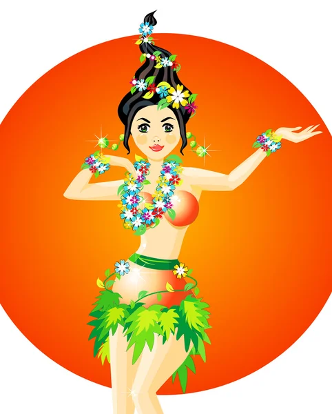 Danseuse Hula — Image vectorielle