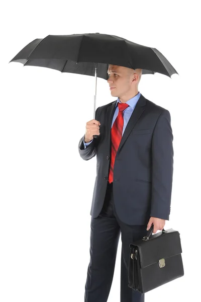 우산을 가진 사업가의 이미지 — 스톡 사진